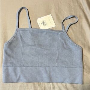 Fabletics Light Blue Ribbed Bra